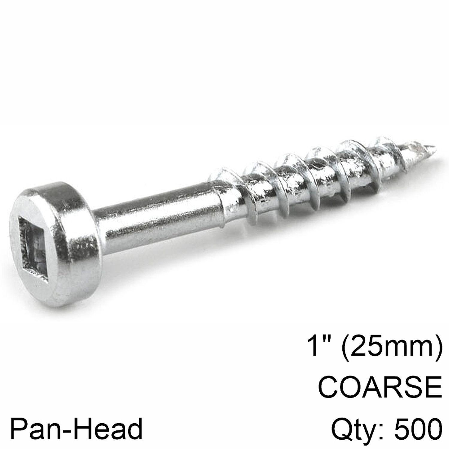 KREG Zinc Pocket Hole Screws 25mm 1.00' #7 Coarse Thread Pan Head 500c